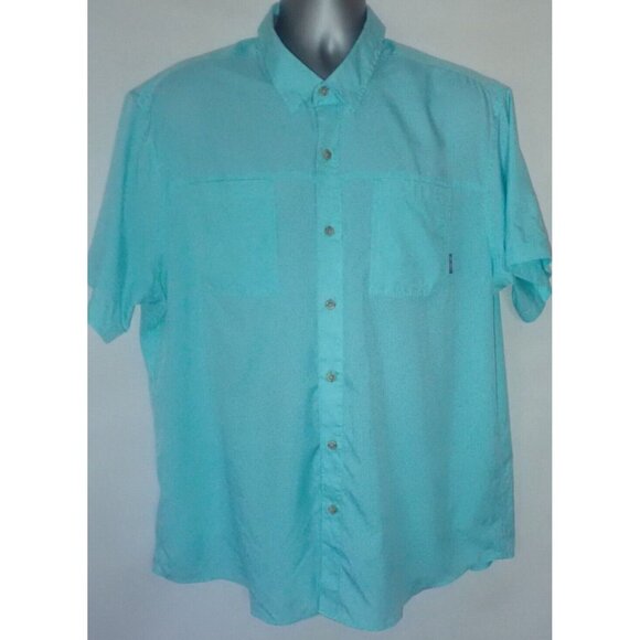 Eddie Bauer Mens Button‎ down Short Sleeve Light Weight Shirt Blue XL Outdoor - Picture 1 of 6